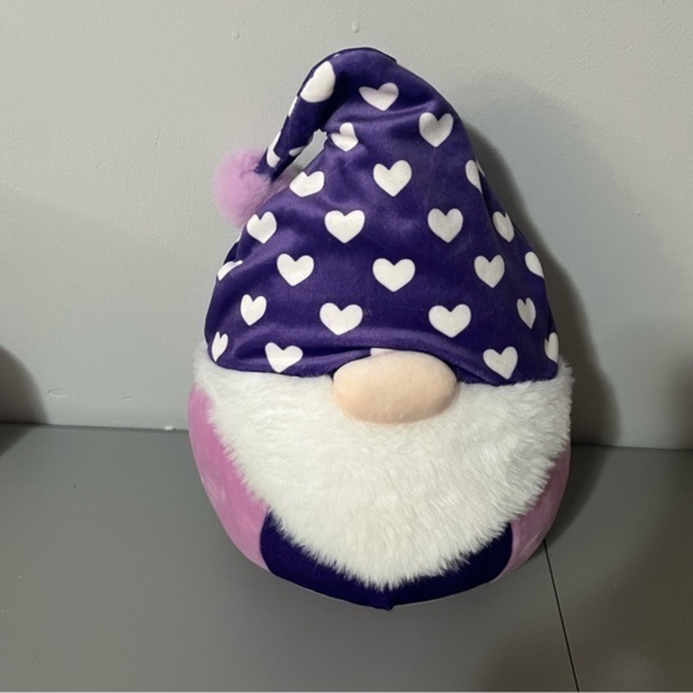 Squishmallow Nefen the Gnome 11” Valentines Purple Hearts